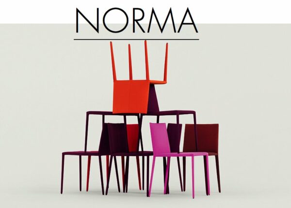 Sedia in cuoio Norma Arper