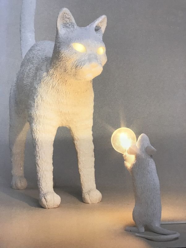 Lampada gatto, illuminazione decorativa, vintage -  Italia