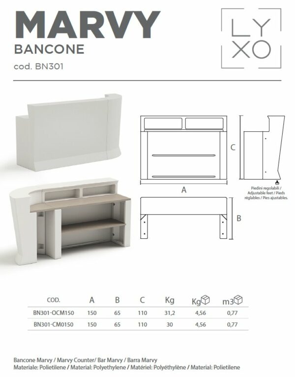Bancone bar Marvy Lyxo Design