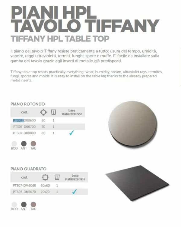 Piano tavolo Tiffany Lyxo Design
