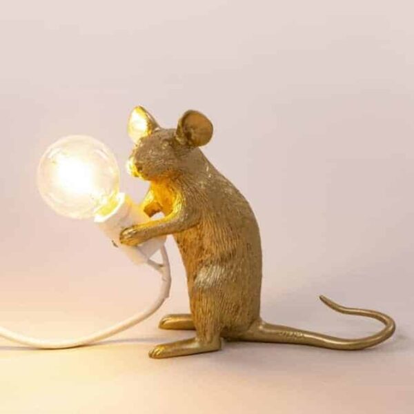 Mouse lamp gold Seletti